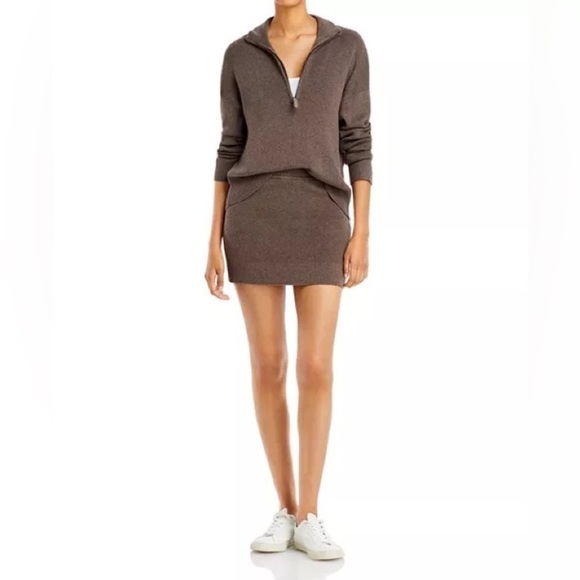 Monrow iced coffee sweater mini skirt Medium NWT - Picture 4 of 5